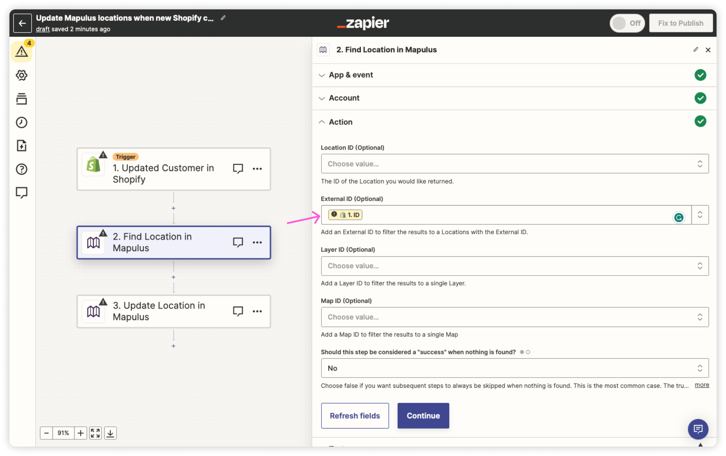 Find location using External ID