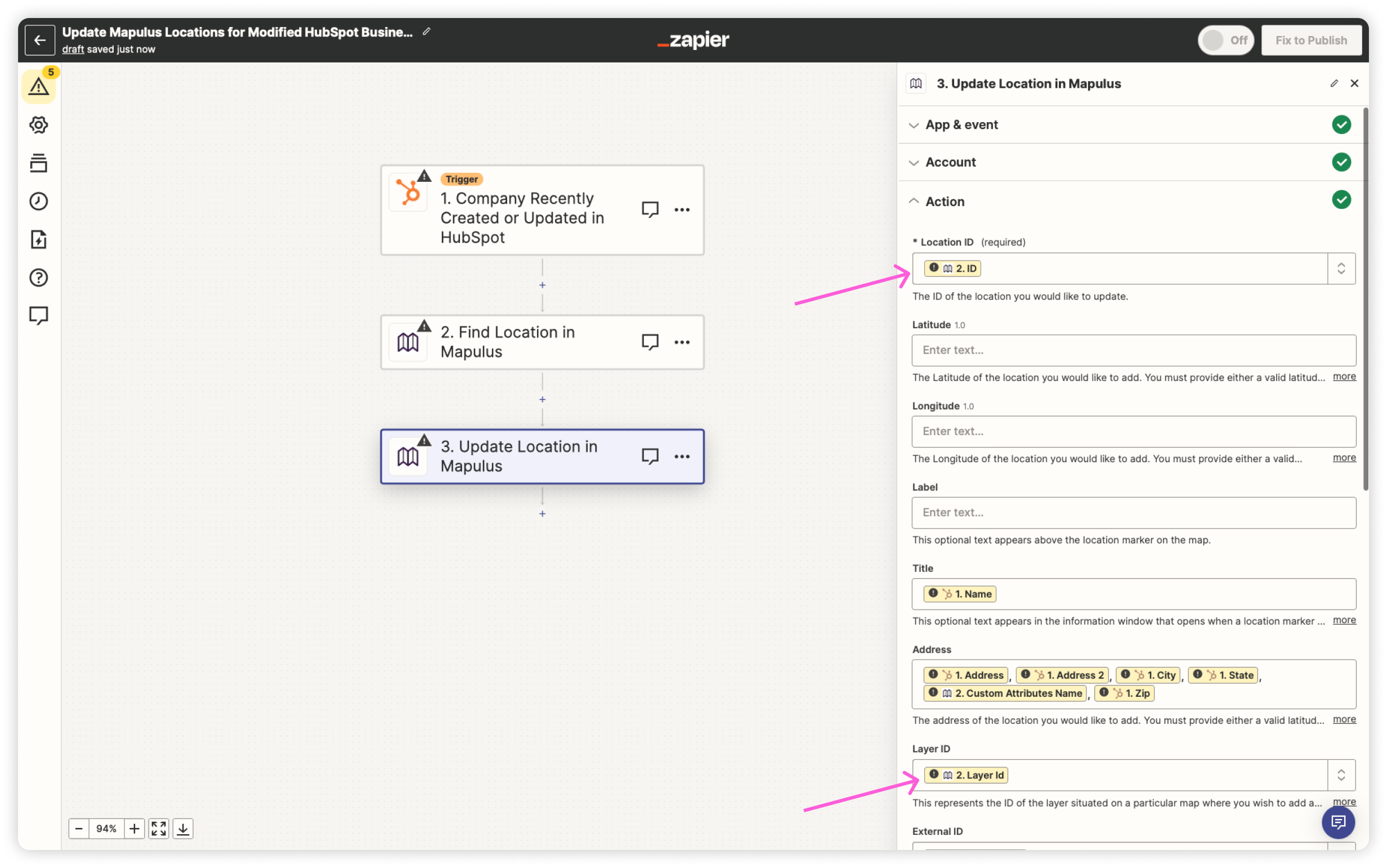 Select the External ID you designated in the Create step to find the location