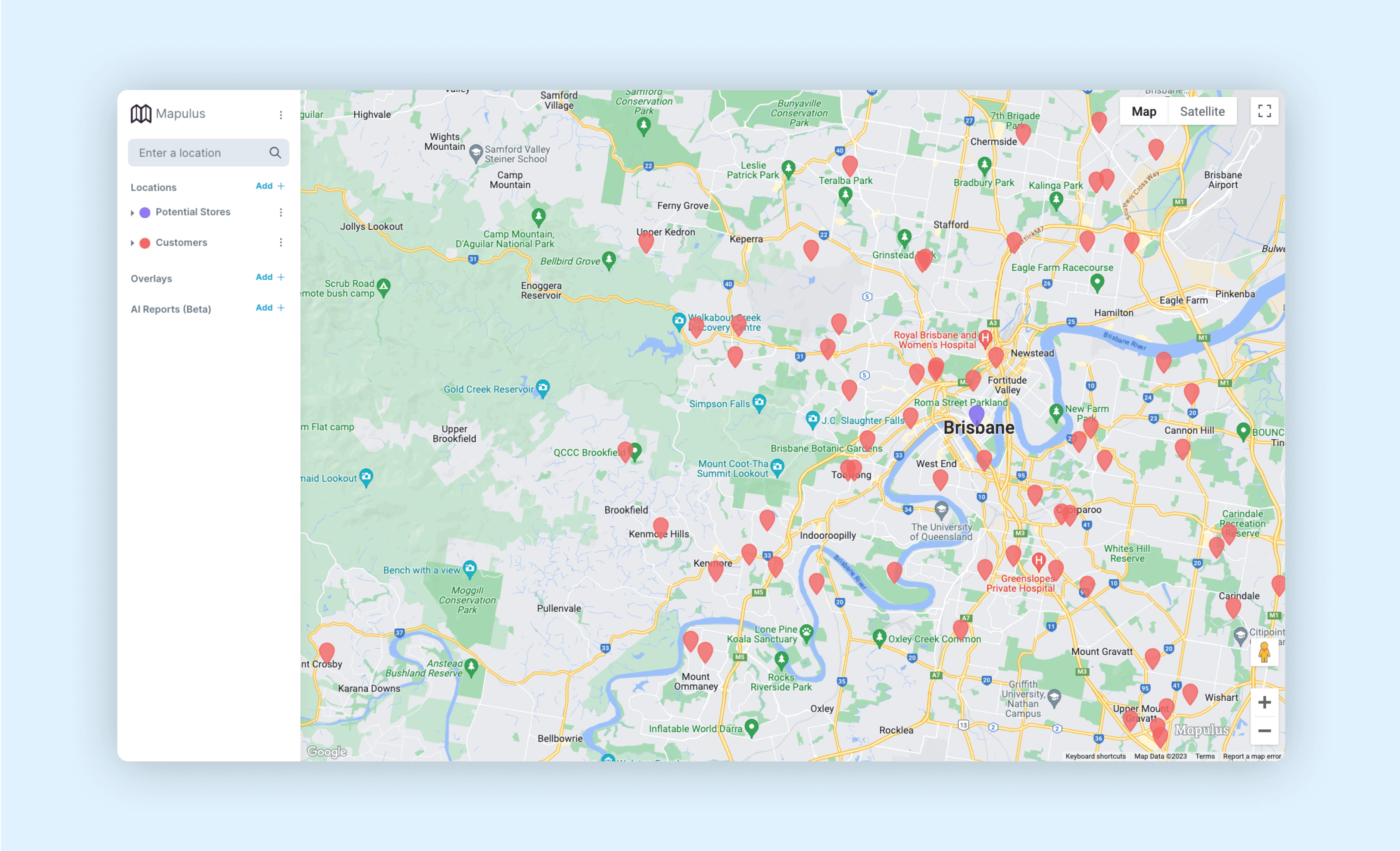Multiple markers on a Mapulus map