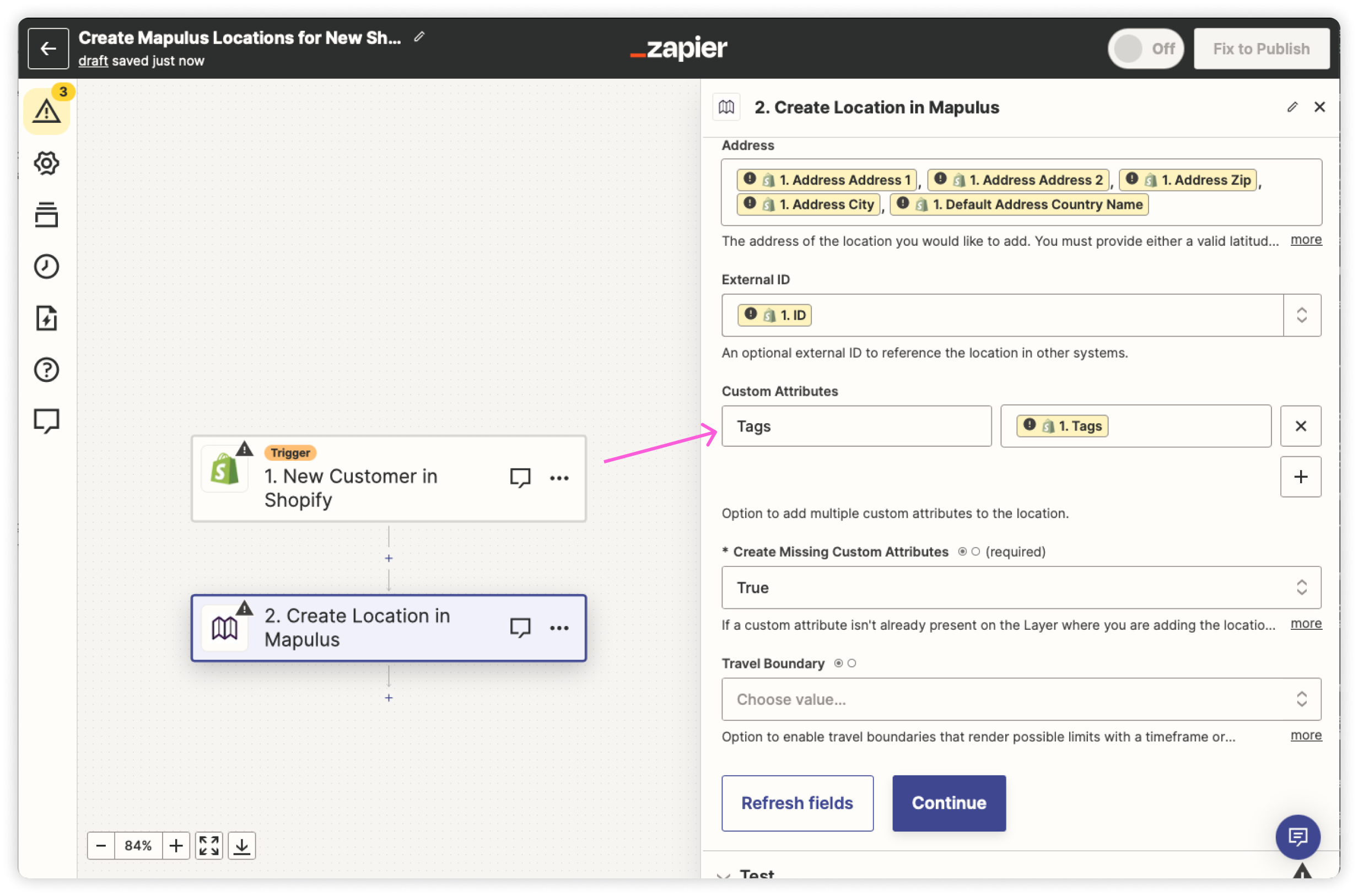 Review the custom attributes